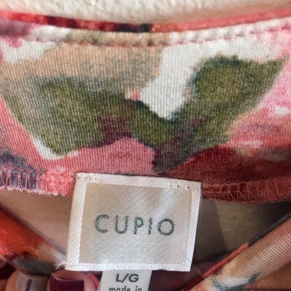 CUPIO FLORAL Summer DRESS COLD SHOULDER SWING  size L - Picture 7 of 9